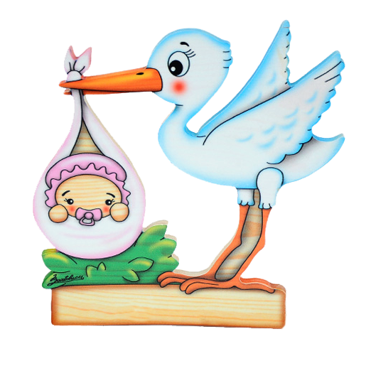 SMALL PLATE PINK STORK